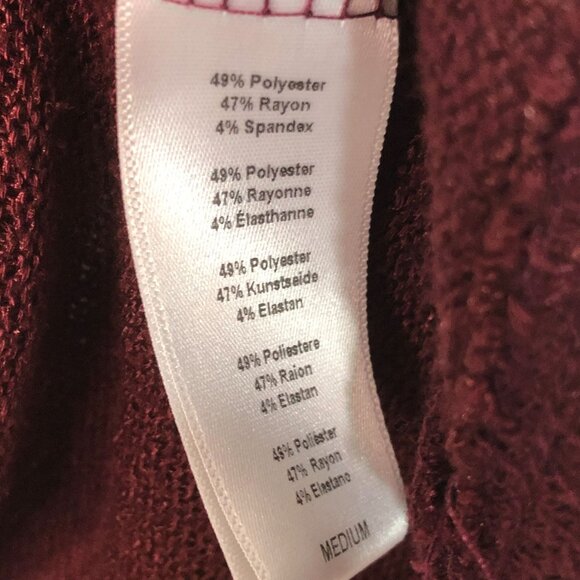 Project Social T Burgundy Textured V-Neck Short Sleeve Top Medium - Picture 4 of 4